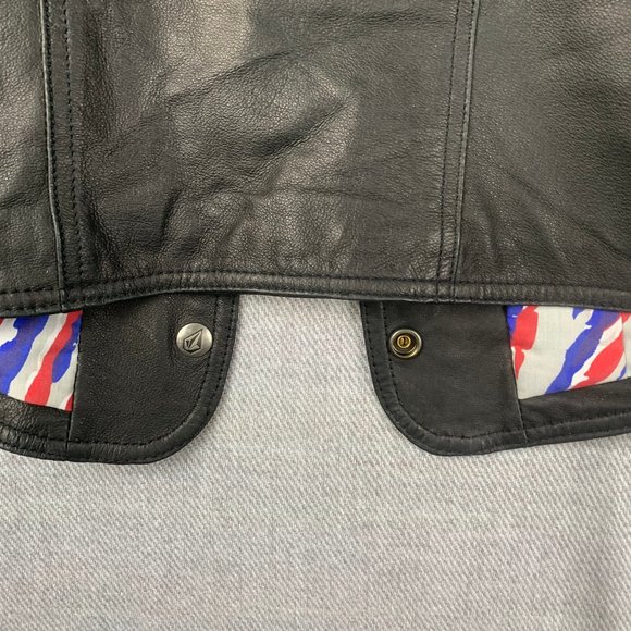 Volcom Leather Womans Biker Vest Size XS-S - Picture 7 of 9